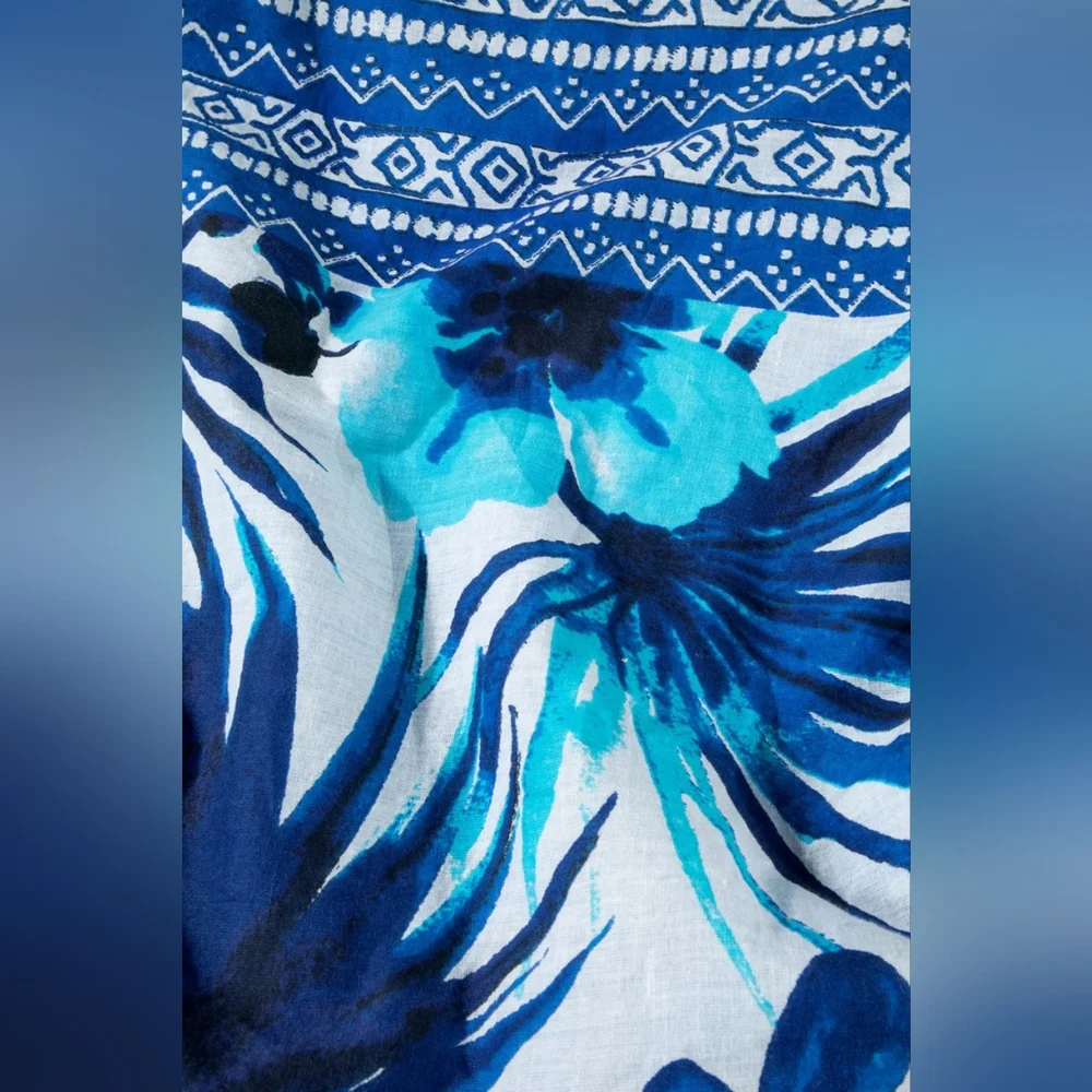 Boho Chic Beach Yoga Hobo Shoulder Bag - 100% Cotton - Tropical Flower Design - Picture 6 of 7